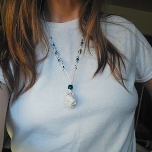 Bohemian White Howlite necklace